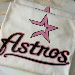 Houston Astros Unisex Shirt Retro Baseball MLB pink T-shirt 01